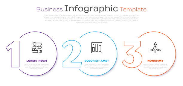 设置线形图，图表，图表，饼信息图和箭头。业务信息图表模板。向量图片下载