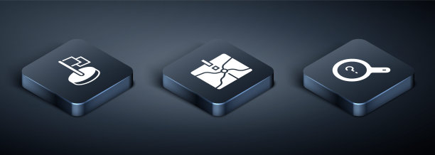 设置等距标志，未知搜索和交叉点图标。向量图片下载