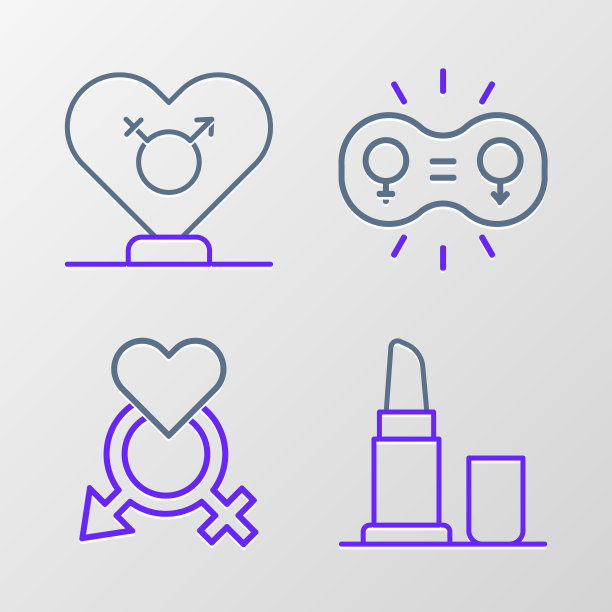 口红，性别，平等和图标。向量图片下载