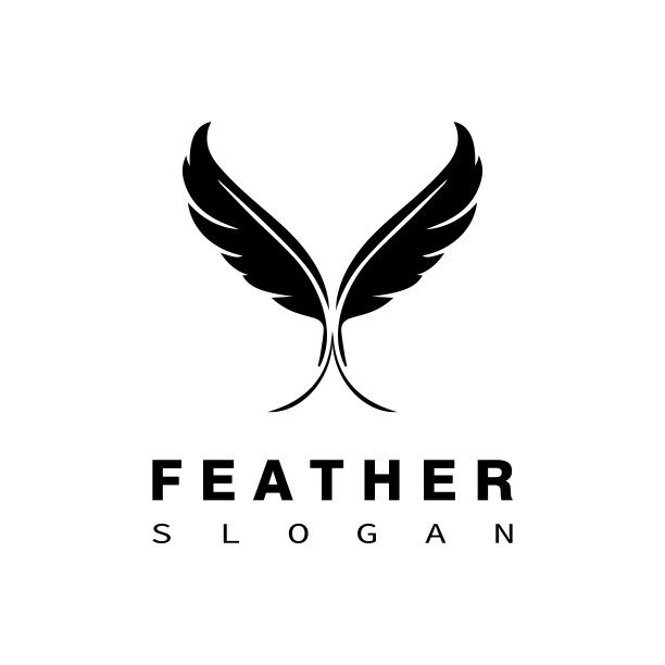 现代羽毛极简的公证员，律师，公司标志图标设计矢量羽毛概念标志设计模板图片下载