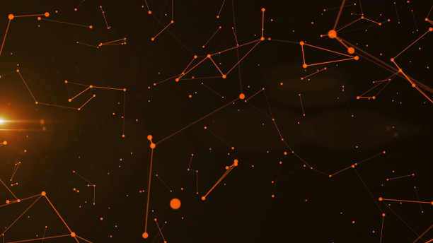 4k Plexus抽象技术未来网络与循环背景。图片下载