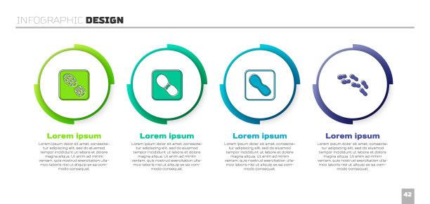 设置人类脚印的鞋子，和。业务信息图表模板。向量图片下载