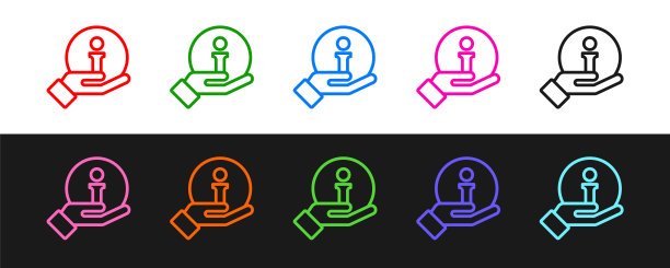 设置行信息图标隔离在黑白背景上。向量图片下载