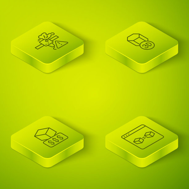 设置等距线3D打印机，服务，完美的复制和警告图标。向量图片下载