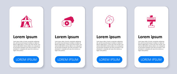 设置景点旋转木马，棉花糖，马戏团门票和帐篷。业务信息图表模板。向量图片下载