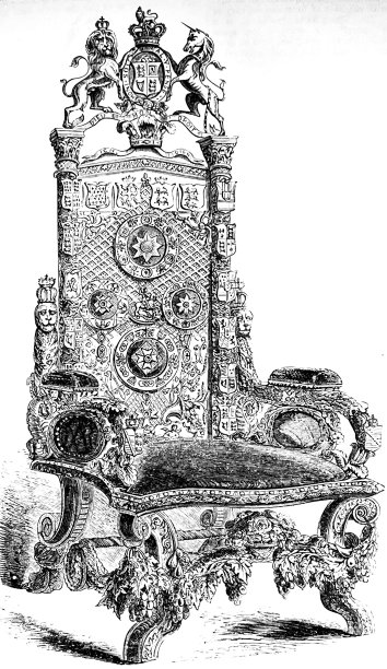 1851年伦敦水晶宫展，纹章皇家豪华椅图片下载