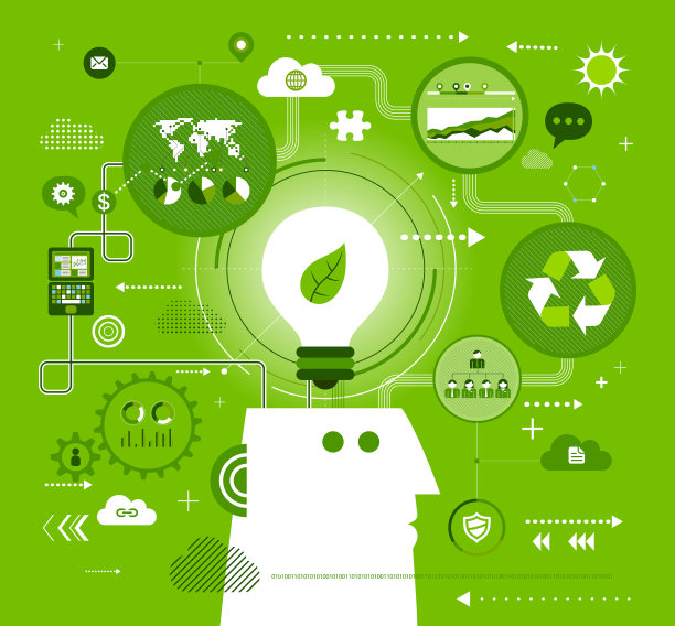 思考绿色概念插图图片下载