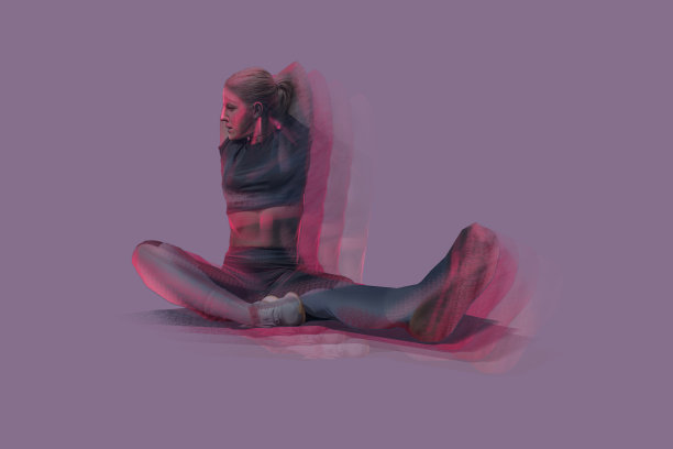 女运动员户外伸展运动图片下载