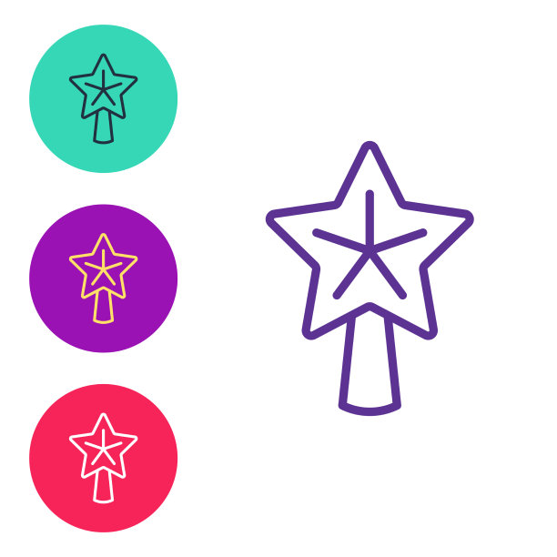 设定线圣诞星图标孤立在白色图片下载