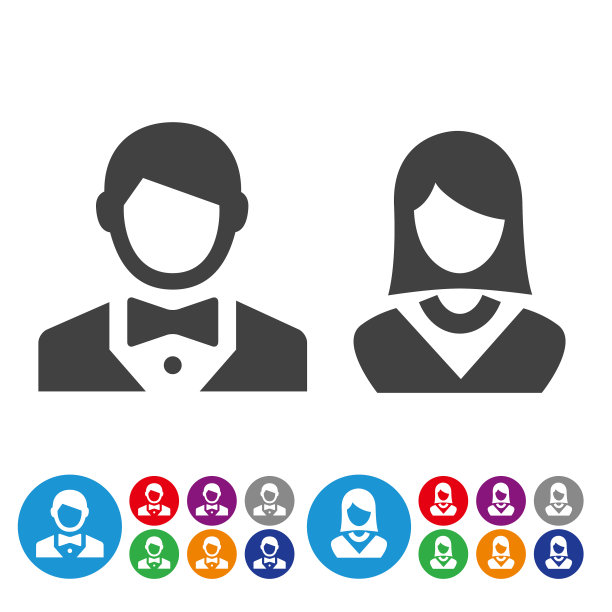 服务员和服务员的图标-图形图标系列图片下载