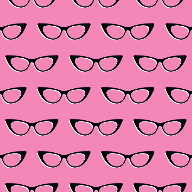 猫眼镜无缝图案图片下载