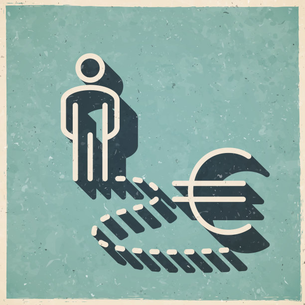 有人在欧洲路上。图标复古复古风格-旧纹理纸图片下载