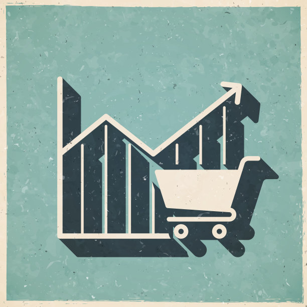 购物车增长图。图标复古复古风格-旧纹理纸图片下载