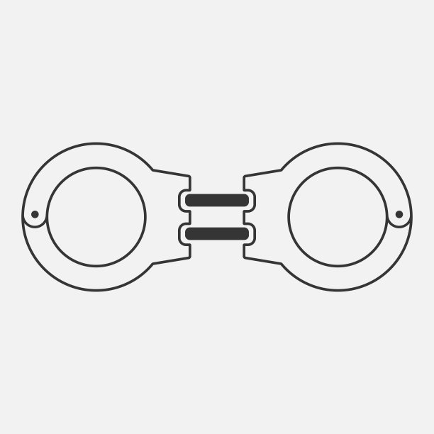 手铐线图标。法律与正义的象征。模板的图形和网页设计。向量illustartion图片下载