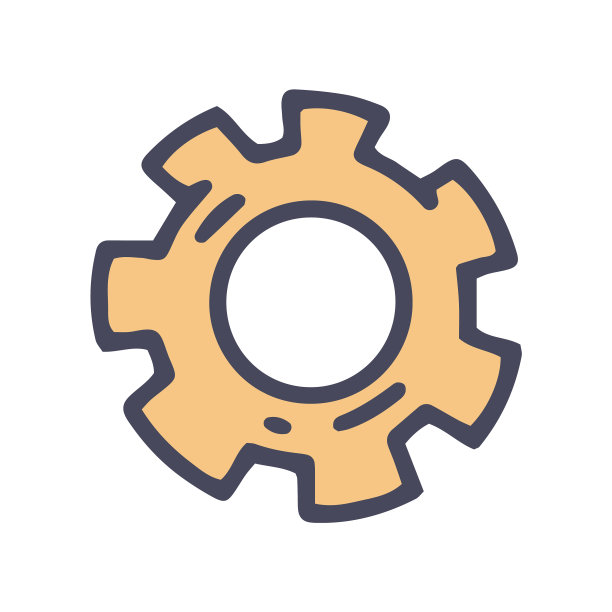 齿轮颜色涂鸦简单的图标设计图片下载