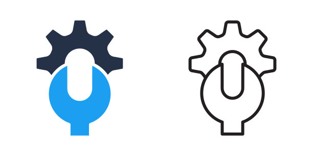 白色背景上的服务工具图标图片下载