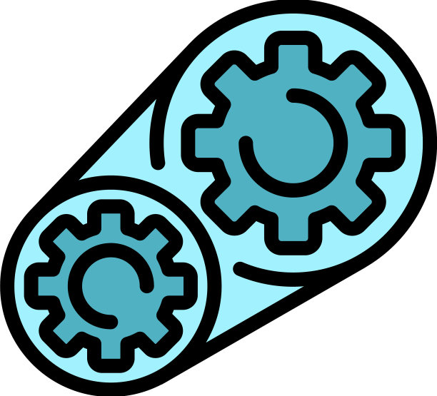 电机齿轮图标颜色轮廓图片下载