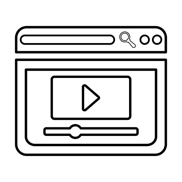 视频营销图标在大纲风格图片下载