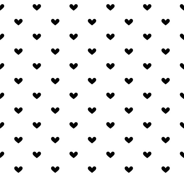 黑心无缝图案在白色的背景图片下载