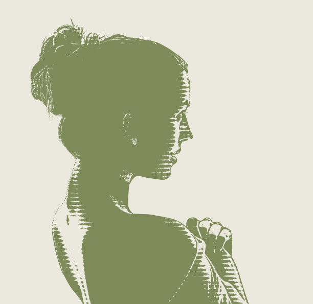 雕刻性感女人的剪影图片下载