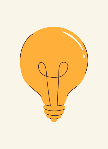灯泡，卡通风格矢量插图图片下载