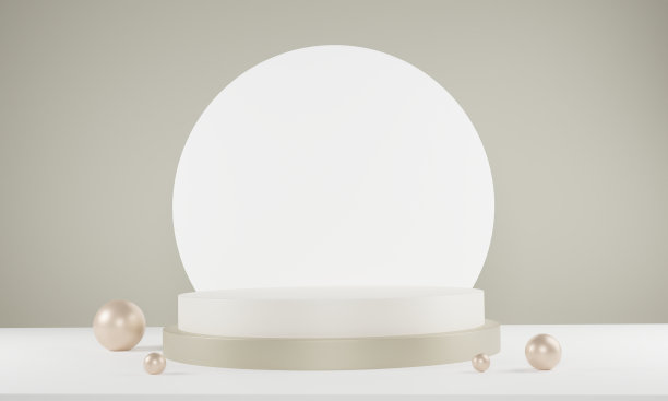 3D渲染白色和粉红色珍珠产品展示图片下载