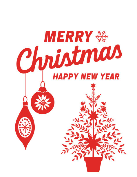 圣诞装饰设计元素在透明的红色背景图片下载