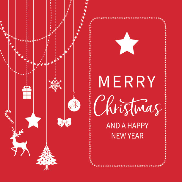 可爱的圣诞邀请和贺卡模板图片下载