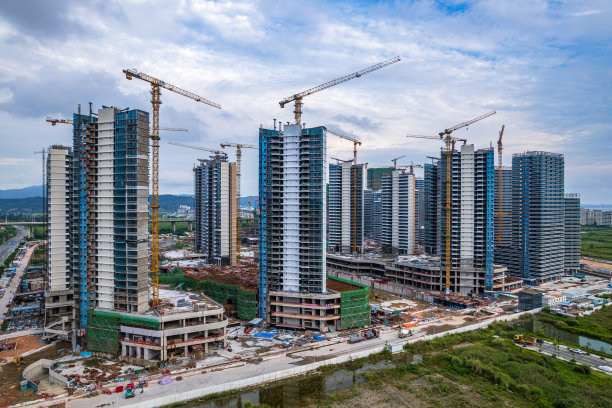 在建房地产施工现场航拍图片下载