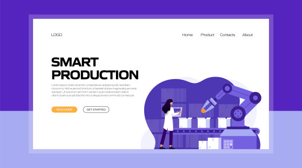 智能生产概念矢量插图网站横幅，广告和营销材料，在线广告，业务演示等。图片下载