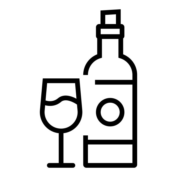 葡萄酒线图标，轮廓符号矢量插图图片下载