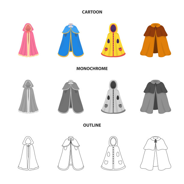 设计材料和服装符号集图片下载