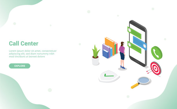 呼叫中心概念与男人站着聊天图片下载