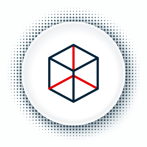 线几何图形立方体图标孤立在白色图片下载