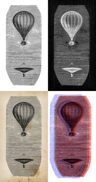 科学发现的古董插图，高空气球:降落伞图片下载
