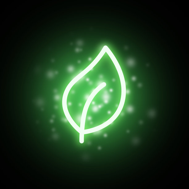 生态概念和叶符号以全息图的形式复制空间图片下载