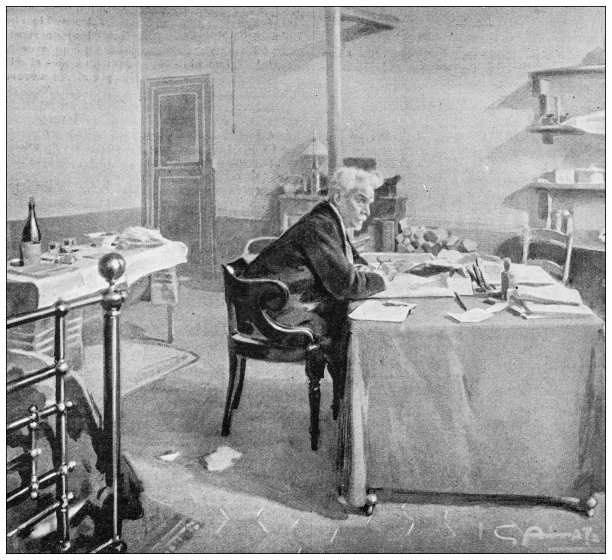 仿古形象:亨利·罗什福尔在圣佩拉吉监狱的文字图片下载