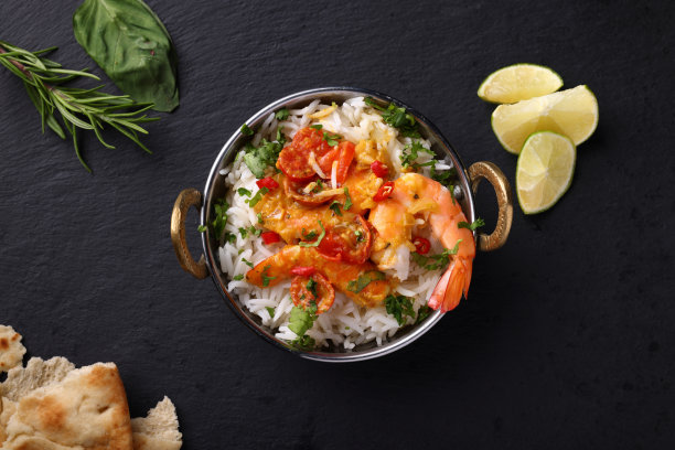 咖喱虾配印度香米图片下载