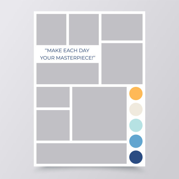 Moodboard模板。照片拼贴网格。矢量插图。图片下载