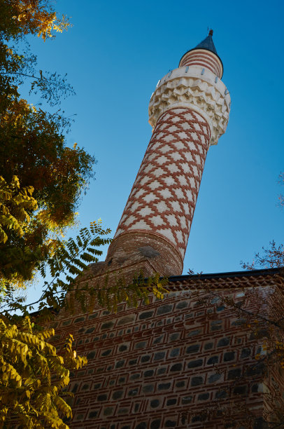 保加利亚普罗夫迪夫一座清真寺的尖塔图片下载