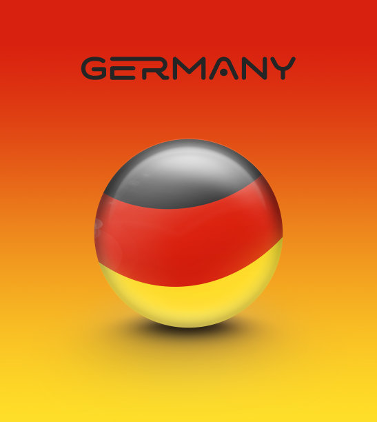 以国旗为色彩背景的德国足球图片下载