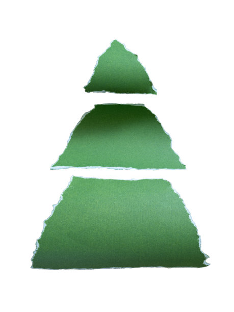 用撕破的绿纸做成的圣诞树图片下载
