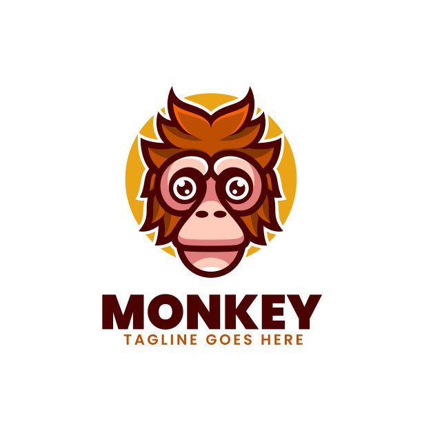 矢量插图猴子吉祥物卡通风格。图片下载