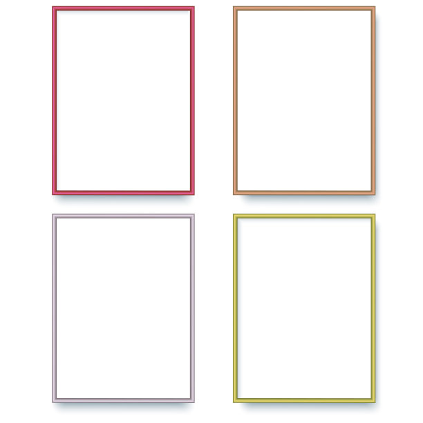 逼真的白色空白相框。向量图片下载