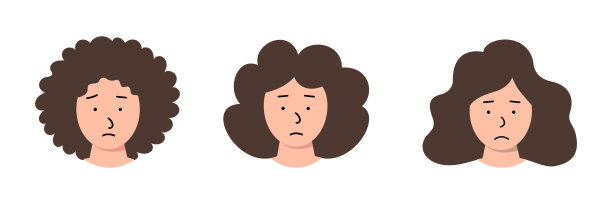 一组带着悲伤情绪的女人的脸。不同类型的人头图片下载