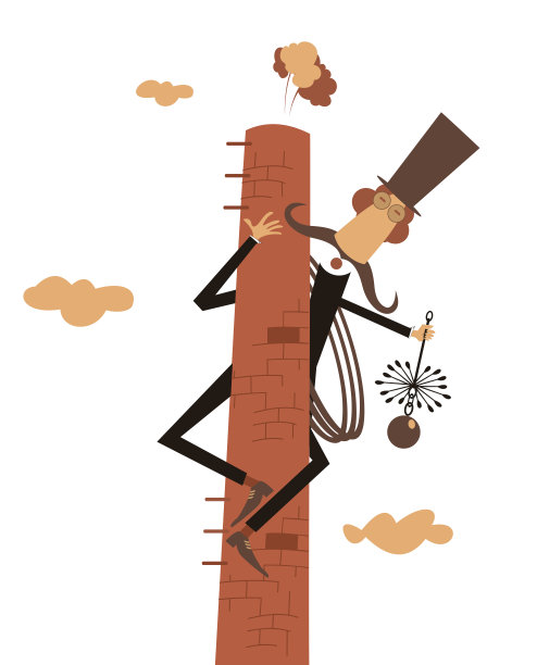 扫烟囱的，绳子，烟囱刷，炉管图片下载