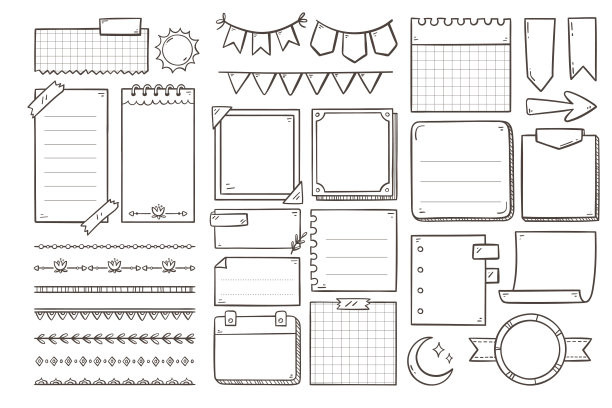 涂鸦项目计划和日记。四件套二图片下载