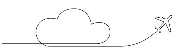 飞行的飞机用云连续画一条线。图片下载