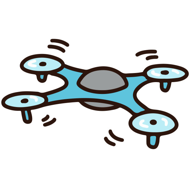 可爱和简单的蓝色无人机插图图片下载