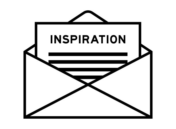 信封和信件签名以“灵感”作为标题图片下载